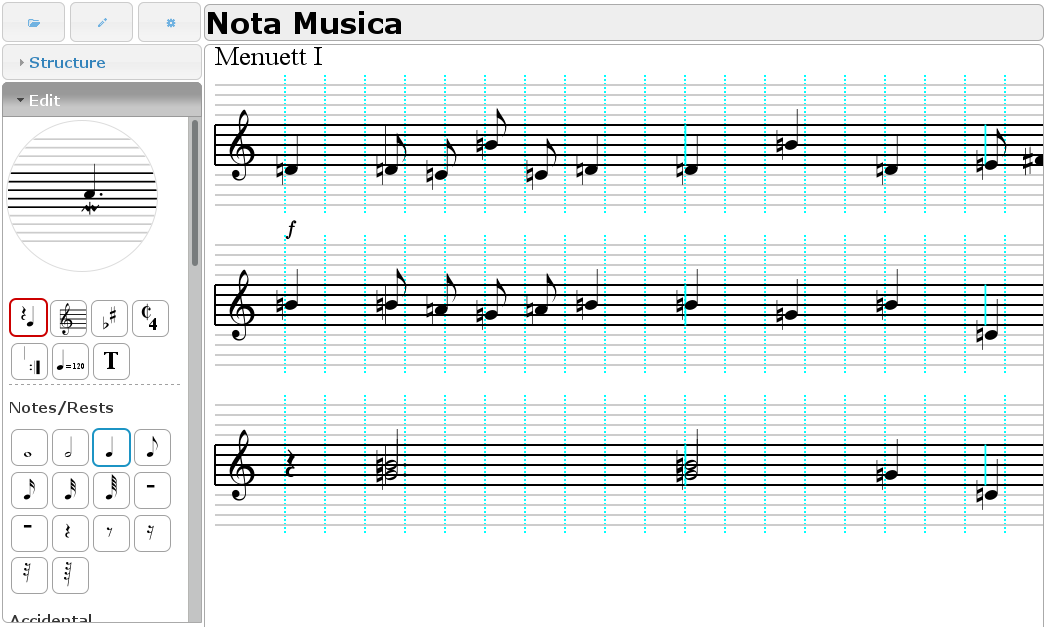 screen shot of Nota Musica